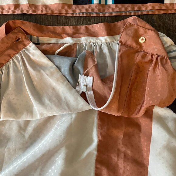 Vintage 80s Working Lady's Dress Womens Geometric Midi 2 Piece Stuart Lang s/8 - Picture 12 of 14